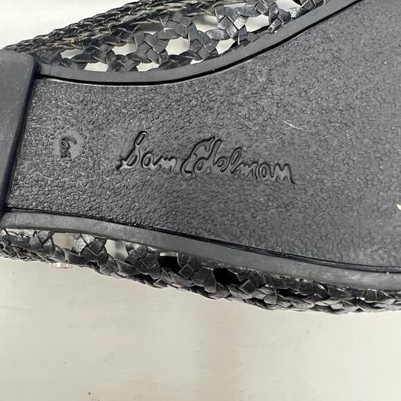 Sam Edelman Clara Black Woven Leather Mules, Size 6.5 Minimalist Resortwear - Picture 8 of 9